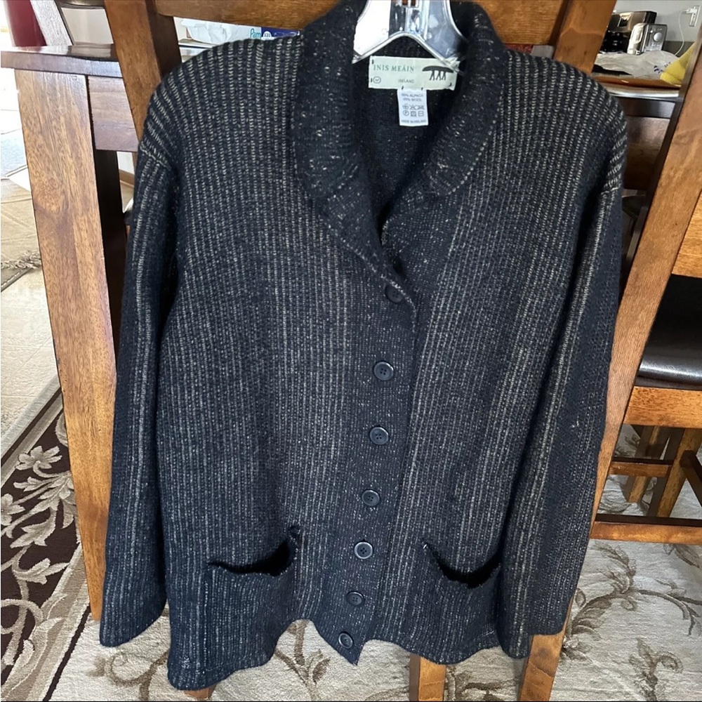 Men's Shawl Collar Button-Front Cardigan - Black Heather